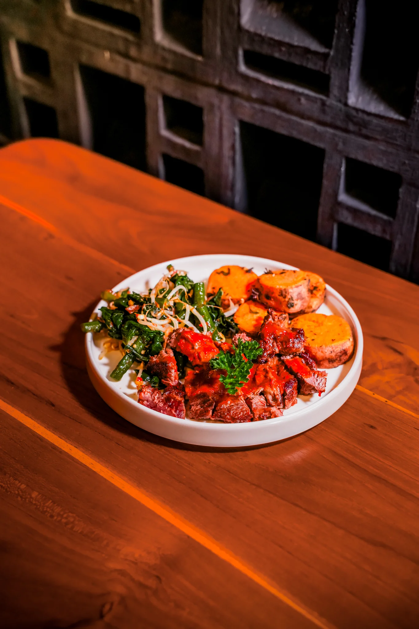 BEEF MASHAWI W/ BAKED SWEET POTATO (HP)